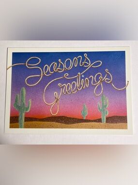 17 VTG Southwestern Desert Holiday Greeting Cards Saguaro Cactus Tobe Stewart